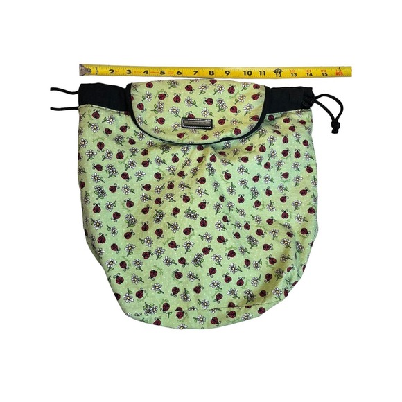 Longaberger Homestead Exclusive Green Gathering Lady Bug Fabric Bag Backpack - Picture 7 of 10